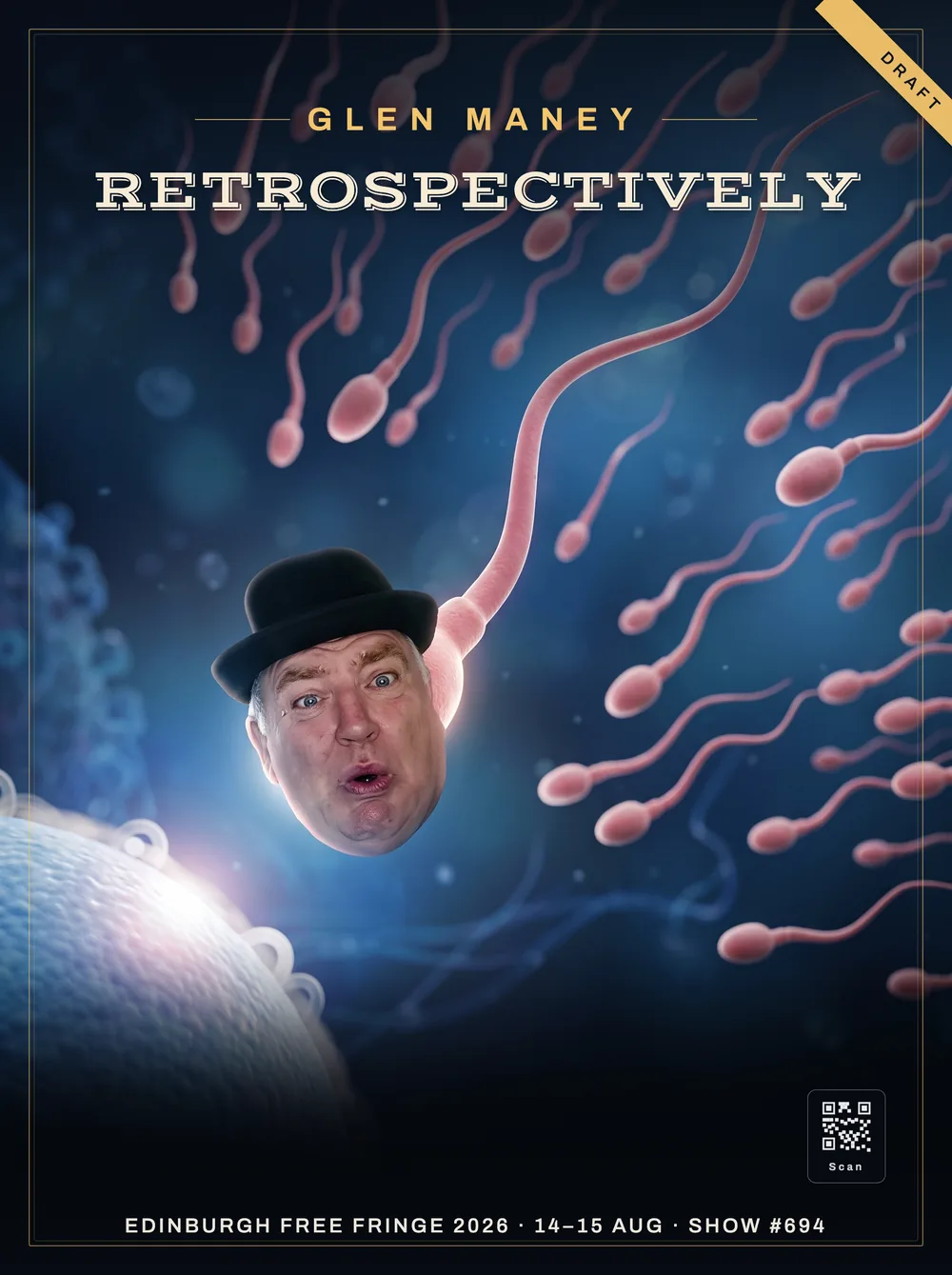 Retrospectively poster draft option 3 — Showbiz marquee